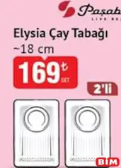 PAŞABAHÇE ELYSİA ÇAY TABAĞI 2'Lİ